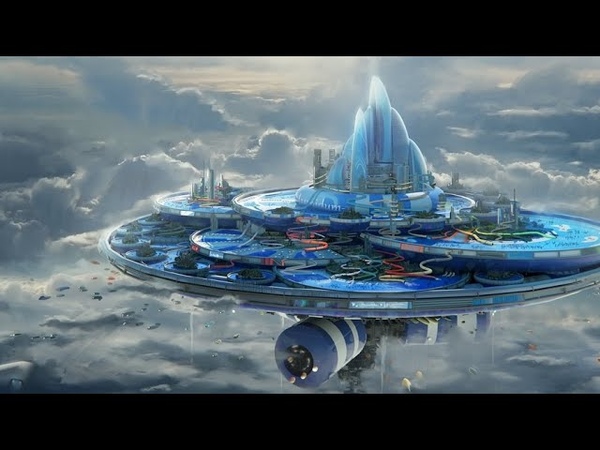 Воздушный город будущего. Город будущего. Летающие острова. Футуристический город. Фантастический город.