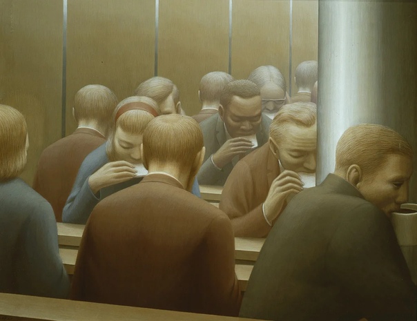 Художник Джордж Клер Тукер-младший (George Tooer, 1920-2011). Свою карьеру Джордж начинал в годы, когда магический реализм уже успел объединить вокруг себя небольшую «армию» творцов. А вот